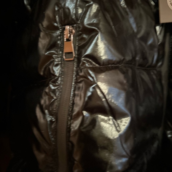 White Mark Black Puffer Jacket with Fur Trim - Picture 2 of 3